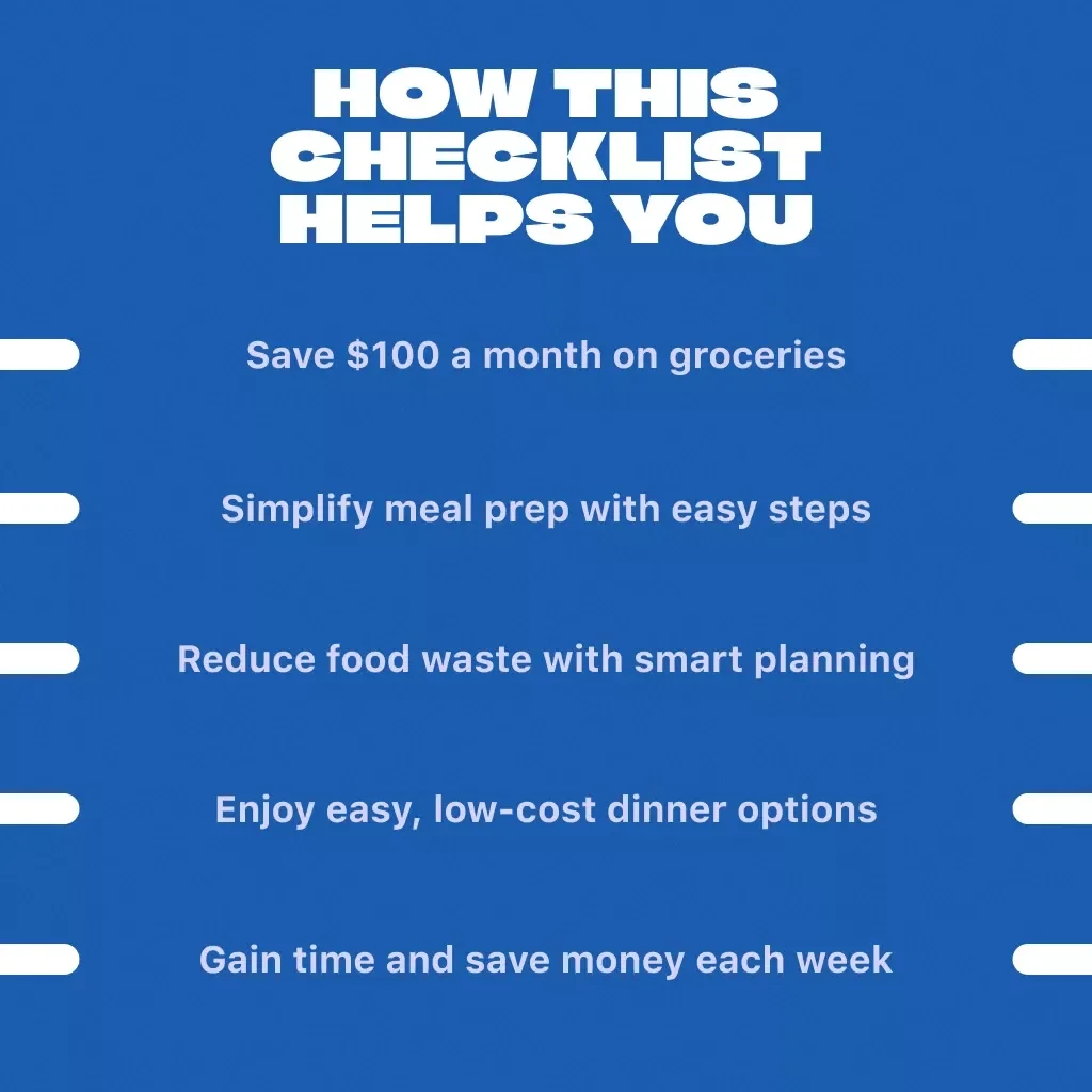 The 10-Minute Weekly Meal Plan to Save $100 a Month - Budget-Friendly Meal Prep Checklist