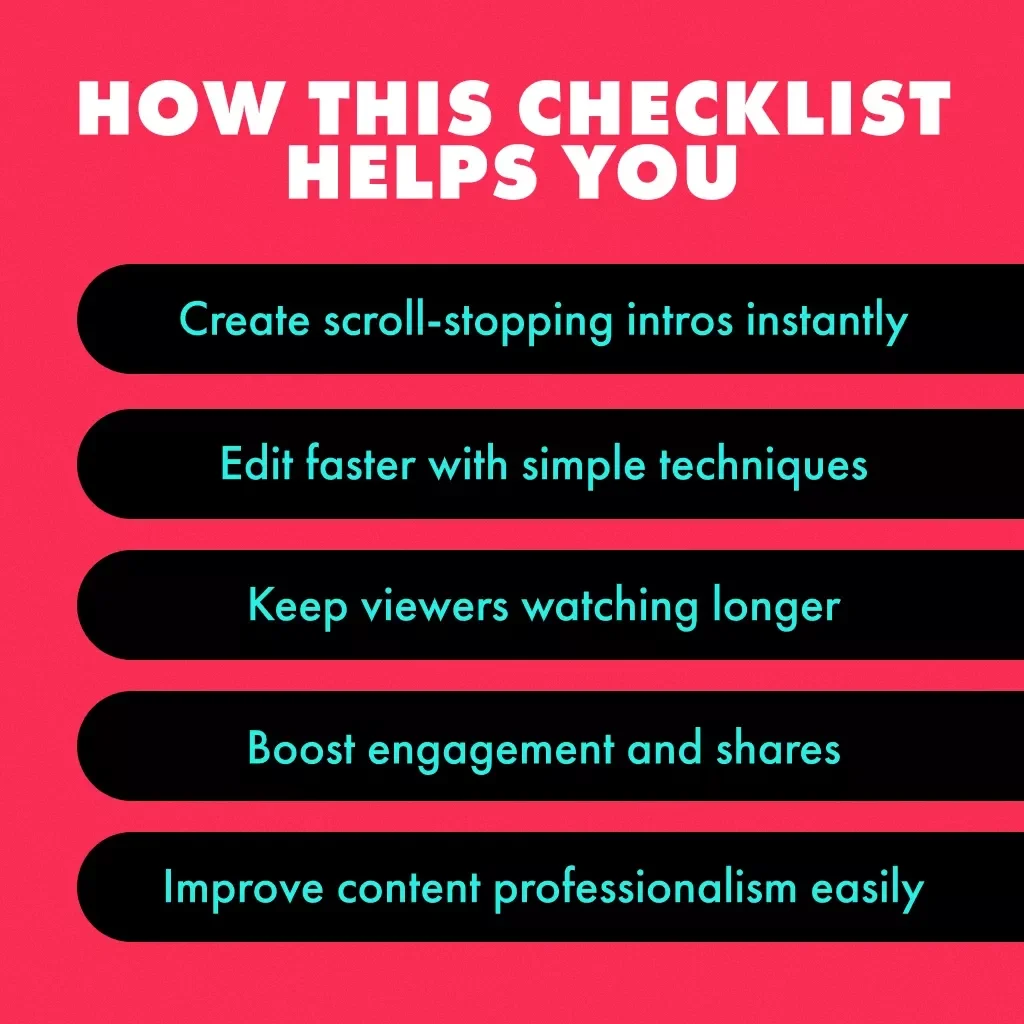 TikTok Video Editing Tips for High Retention | Digital Download Checklist for Creators, Social Media Strategy, Viral Growth Guide