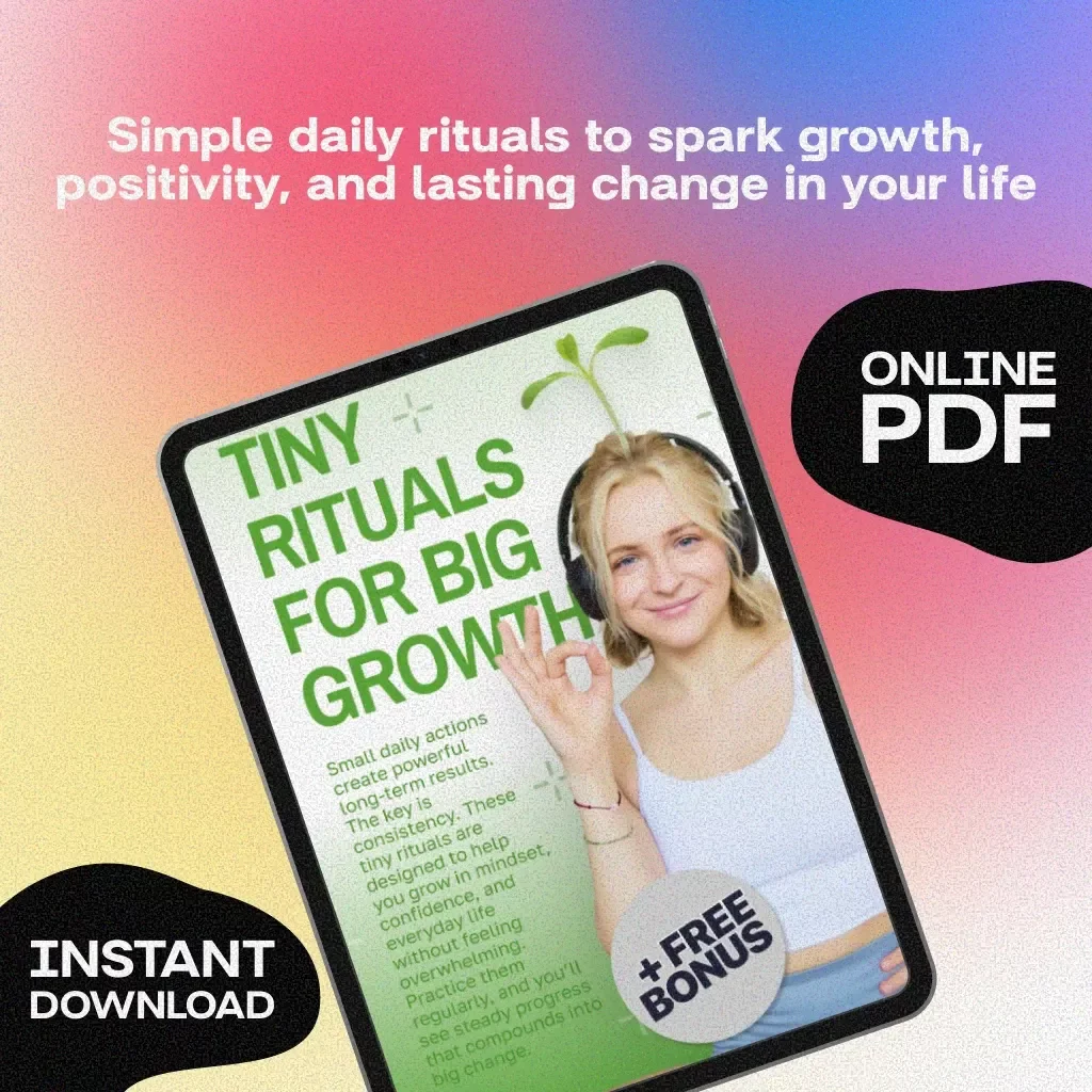 Tiny Rituals for Big Growth Checklist | Daily Habits for Personal Development, Mindfulness, Self-Care & Productivity | Digital Download PDF
