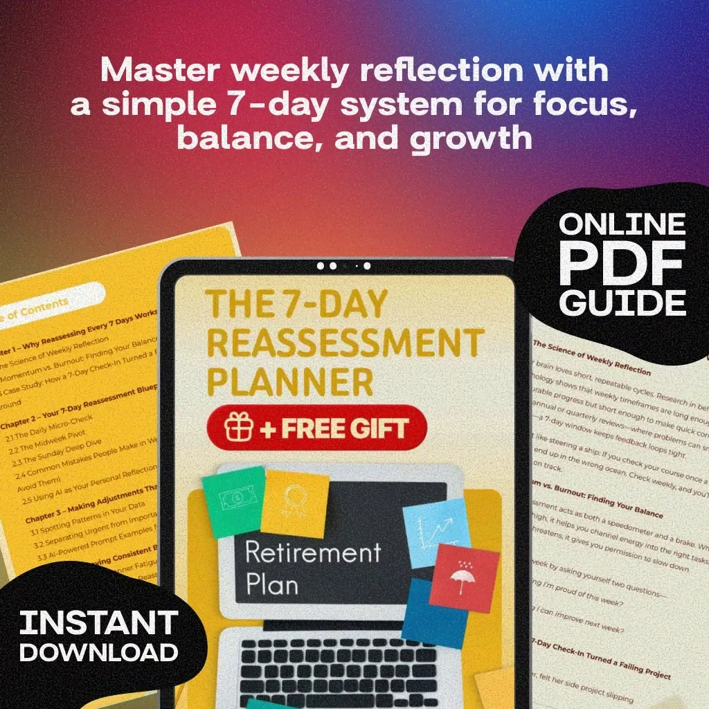 The 7-Day Reassessment Planner | Digital Guide for Weekly Reflection, Productivity & Personal Growth