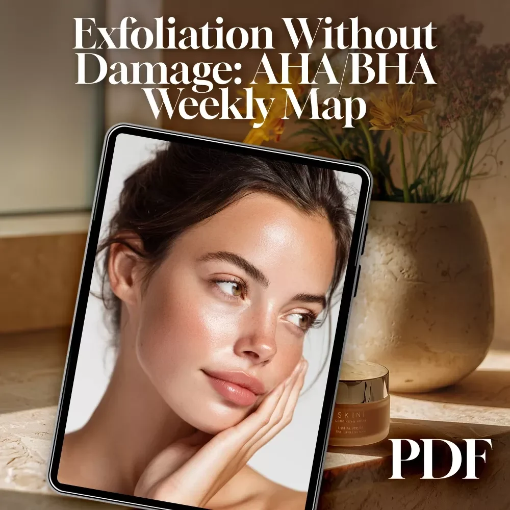 Exfoliation Without Damage: AHA/BHA Weekly Map | Skincare Guide for Gentle Exfoliation, Clear Skin, Digital Download eBook & Checklist