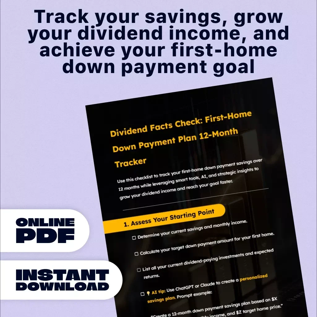 First-Home Down Payment Plan 12-Month Tracker - A Smart Checklist for Homebuyers