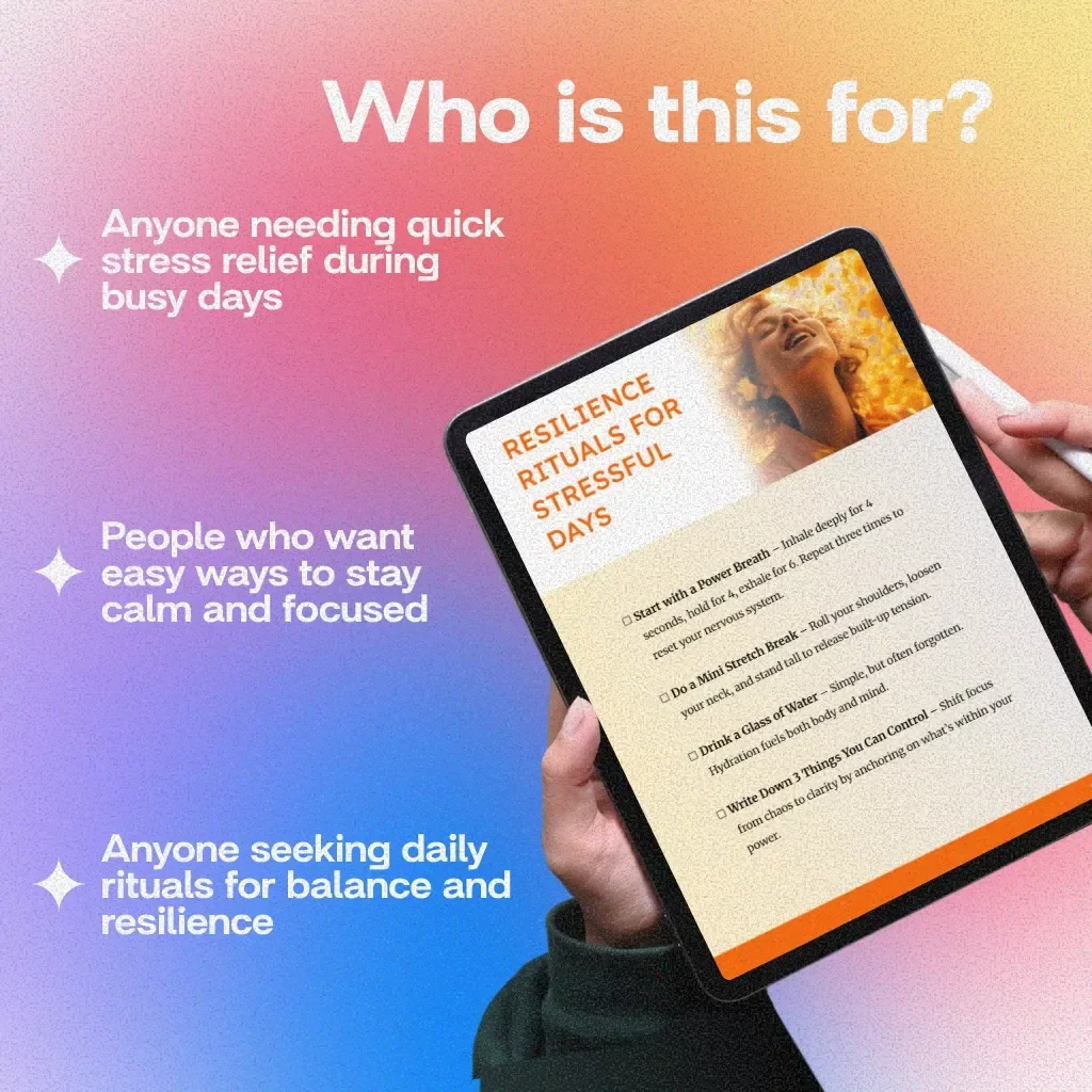 Resilience Rituals for Stressful Days Checklist | Digital Download Self Care Guide, Anxiety Relief, Daily Mindfulness eBook Alternative