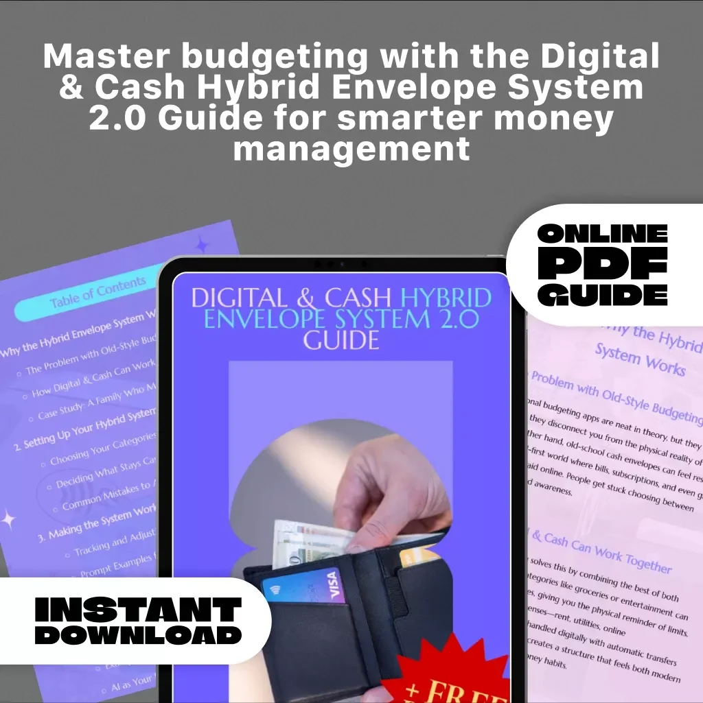 Digital & Cash Hybrid Envelope System 2.0 Guide - Budget Smarter, Save Better with This Practical eBook