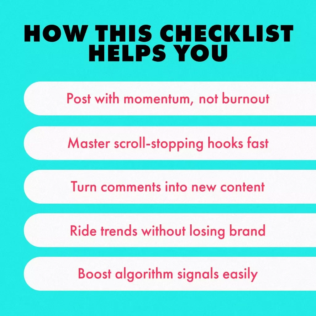 The Organic Boost Checklist: Fun Ways to Explode Your TikTok Reach | Digital Download Guide | eBook Style Social Media Growth Resource | Ways to increase TikTok reach organically