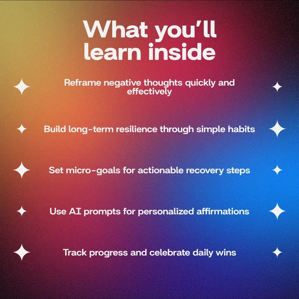 Recovery Tips for Mindset After Setbacks – Digital Guide to Reframe Thoughts, Build Resilience, and Overcome Challenges