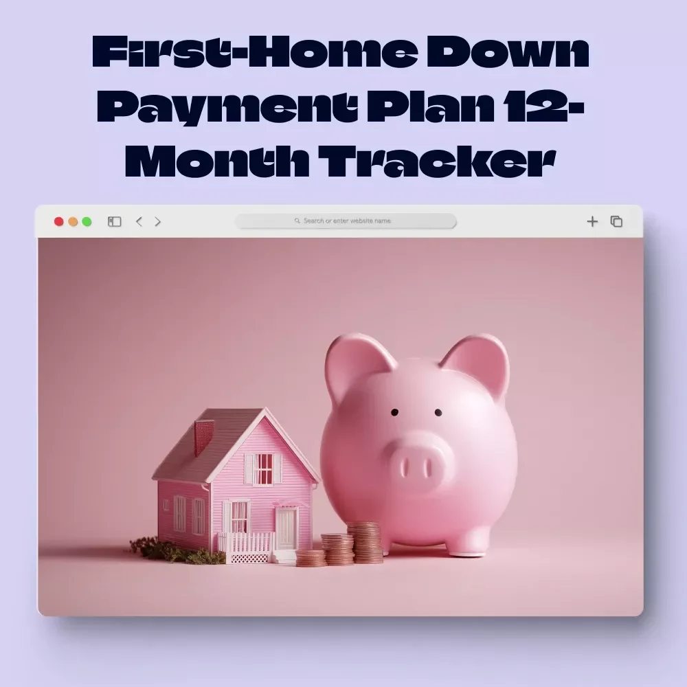 First-Home Down Payment Plan 12-Month Tracker - A Smart Checklist for Homebuyers