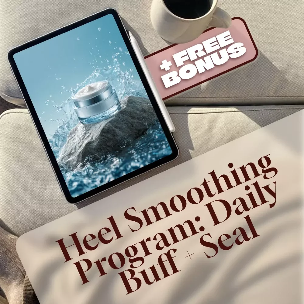 Heel Smoothing Program: Daily Buff + Seal | Foot Care Digital Checklist | At-Home Pedicure Guide for Dry Heels & Cracked Skin