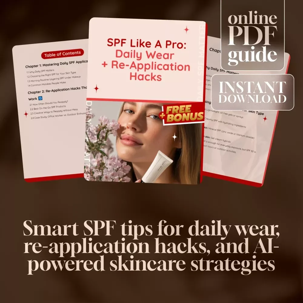 SPF Like A Pro: Daily Wear + Re-Application Hacks | Sun Protection Guide, eBook & Digital Download for Skincare Routine