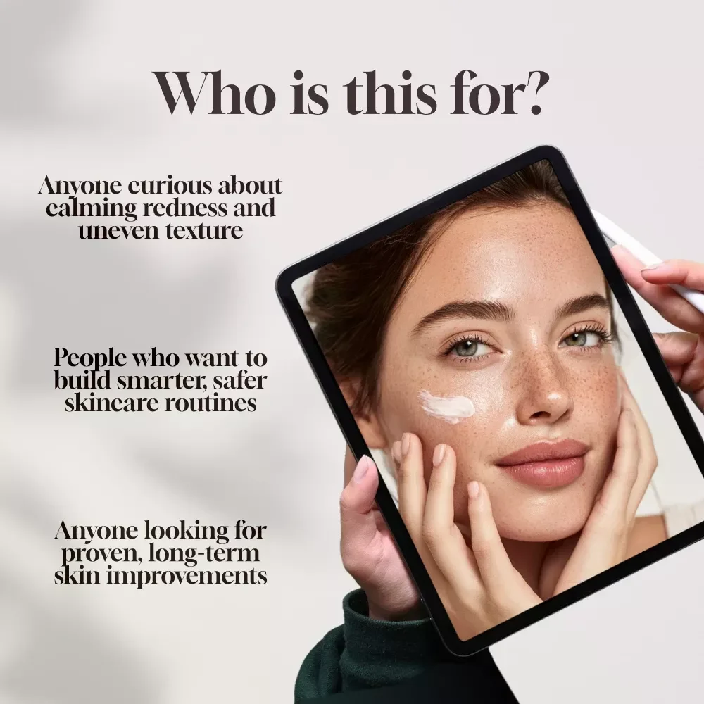 Azelaic Acid Guide: Calm Redness + Clear Texture | Digital Skincare eBook, Skincare Routine Guide, Skincare Checklist, Skincare Planner