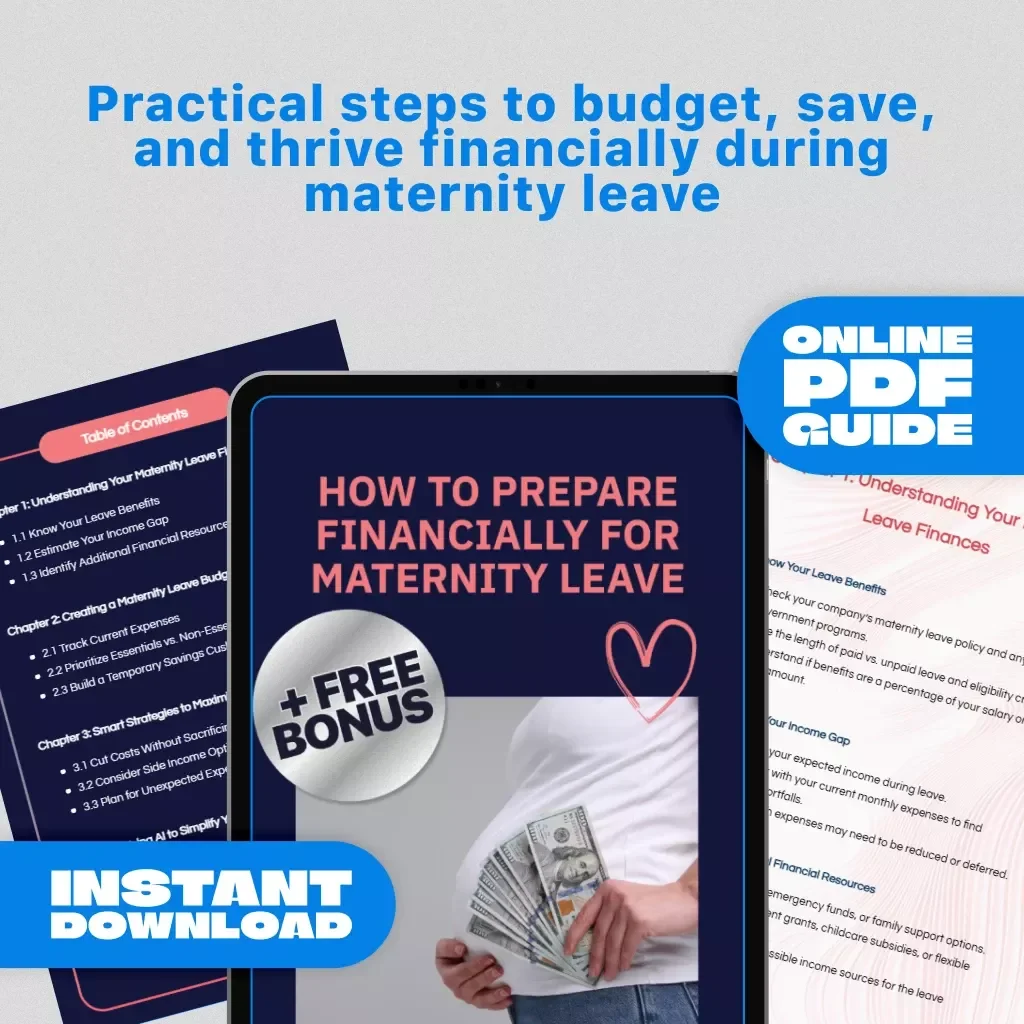 How to Prepare Financially for Maternity Leave | Budgeting Guide, eBook, Digital Download for Moms, Money Planning, Family Finance Checklist