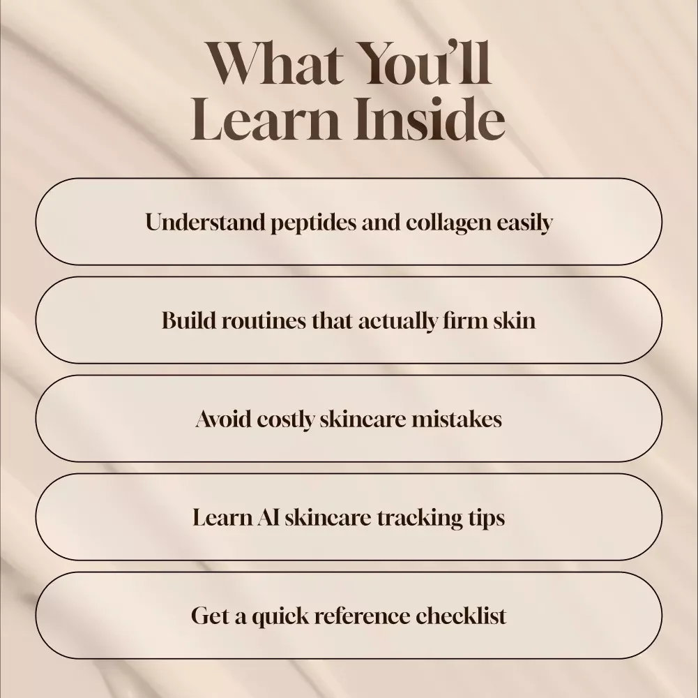 Peptides & Collagen-Care: Build A Firming Routine | Skincare Guide, Digital Download, Anti-Aging eBook, Skin Firmness Checklist, Beauty Routine PDF