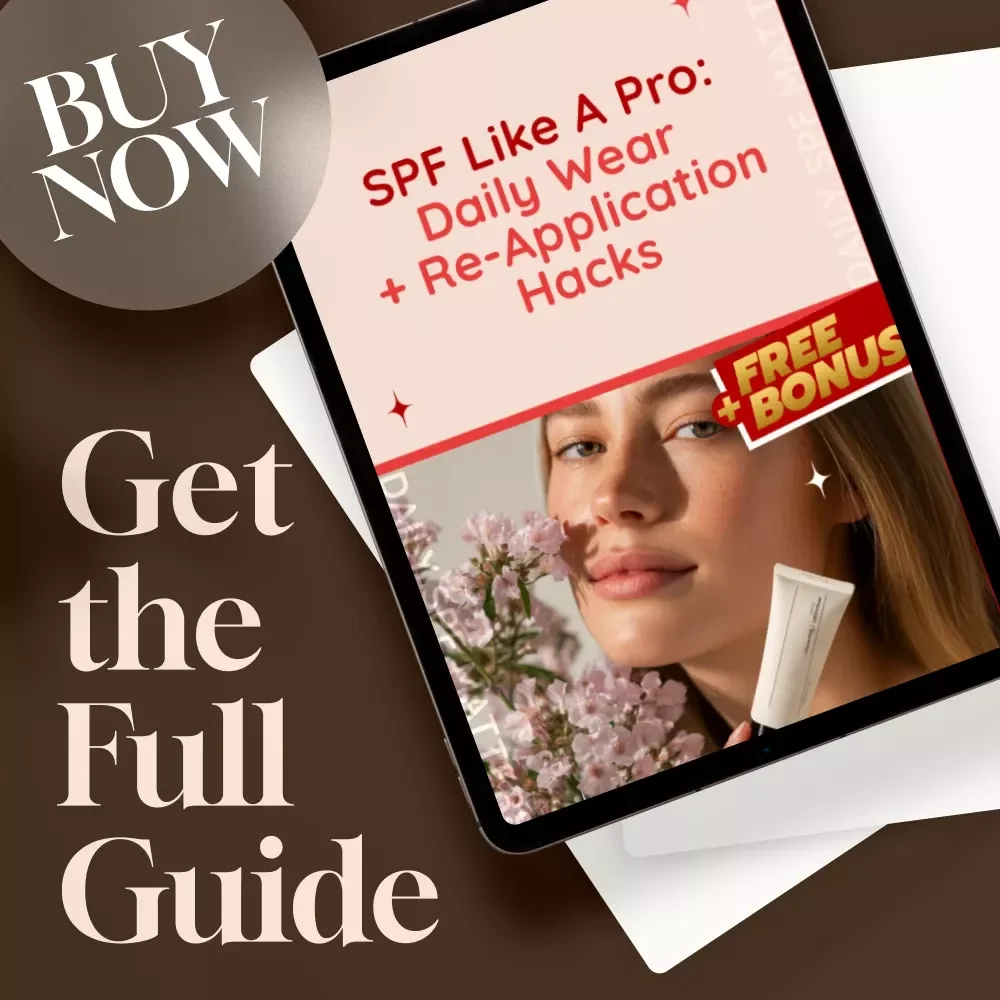 SPF Like A Pro: Daily Wear + Re-Application Hacks | Sun Protection Guide, eBook & Digital Download for Skincare Routine