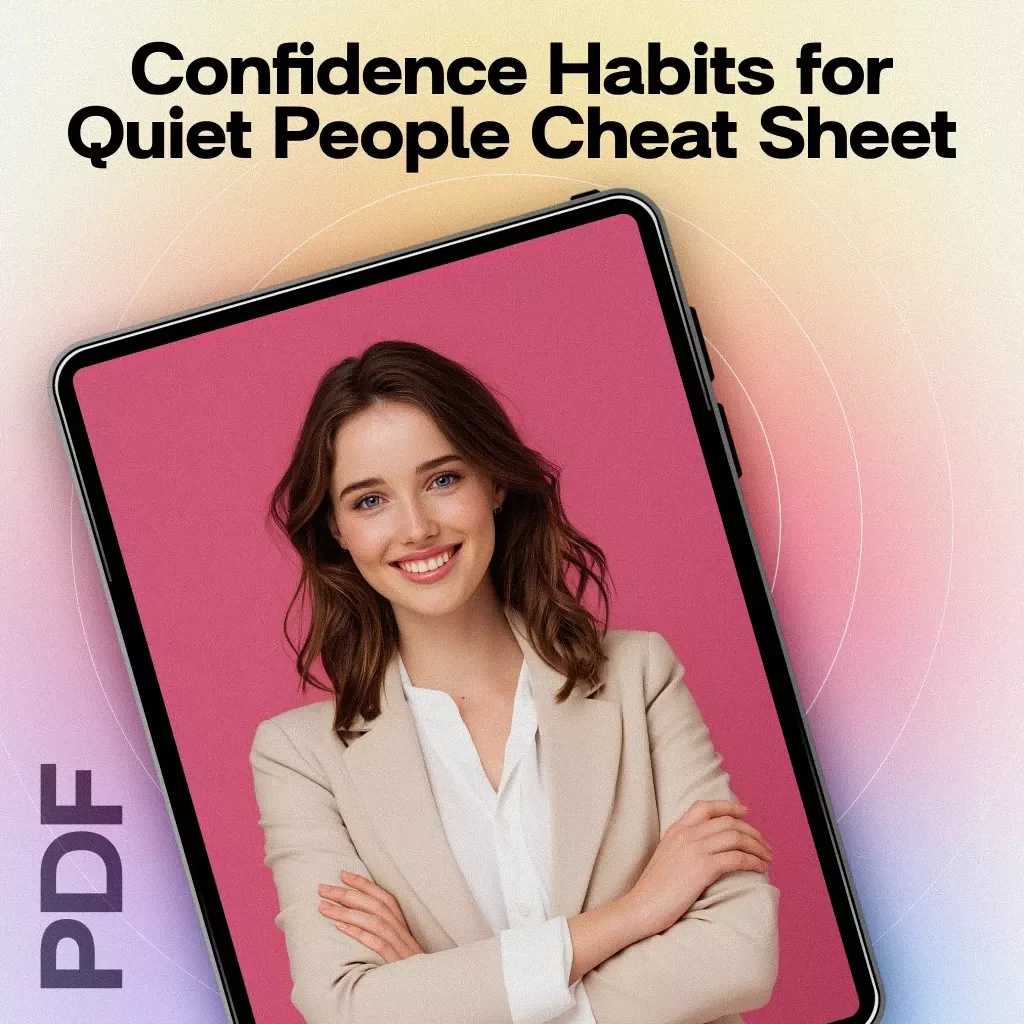 Confidence Habits for Quiet People Cheat Sheet | Digital Download Guide for Everyday Confidence, Self-Improvement, and Speaking Up Success | eBook, Checklist, Printable PDF for Personal Growth