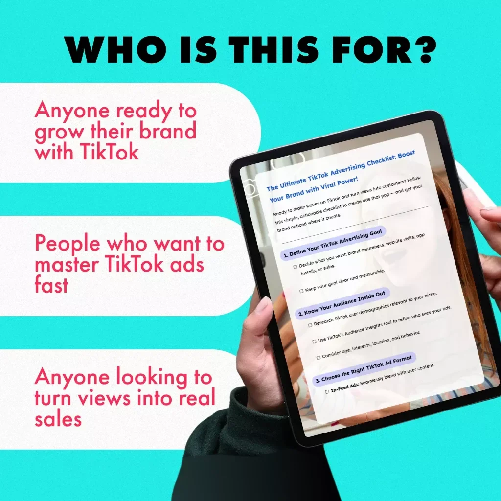The Ultimate TikTok Advertising Checklist: Boost Your Brand with Viral Power! | Digital Download eBook Guide on How to Advertise on TikTok, Social Media Marketing Resource for Brands & Entrepreneurs