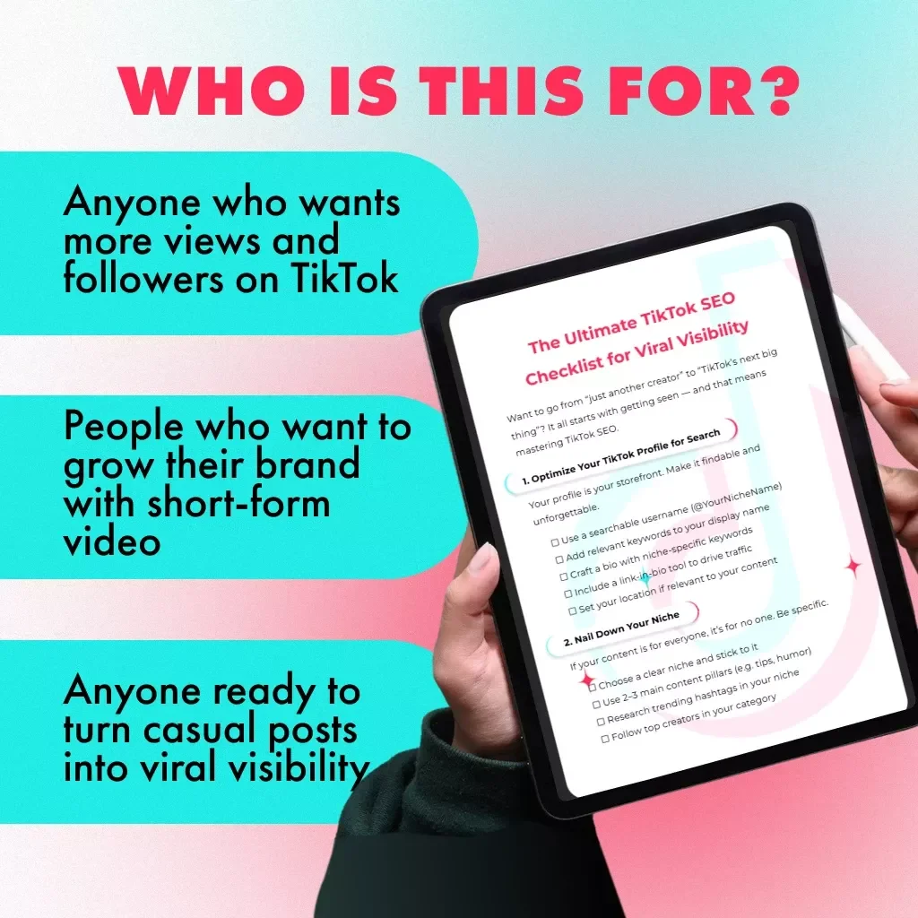 The Ultimate TikTok SEO Checklist for Viral Visibility | Digital Download Guide | TikTok SEO Tips for Content Creators, Influencers & Small Businesses