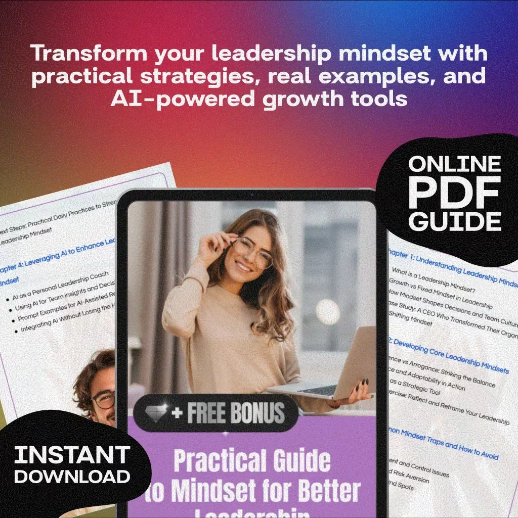 Practical Guide to Mindset for Better Leadership | Digital Leadership Mindset eBook | Growth Mindset, Leadership Coaching, AI Insights