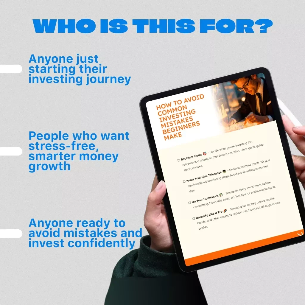 How to Avoid Common Investing Mistakes Beginners Make | Digital Download Checklist for Beginner Investors, Personal Finance Guide, Investment Planning eBook