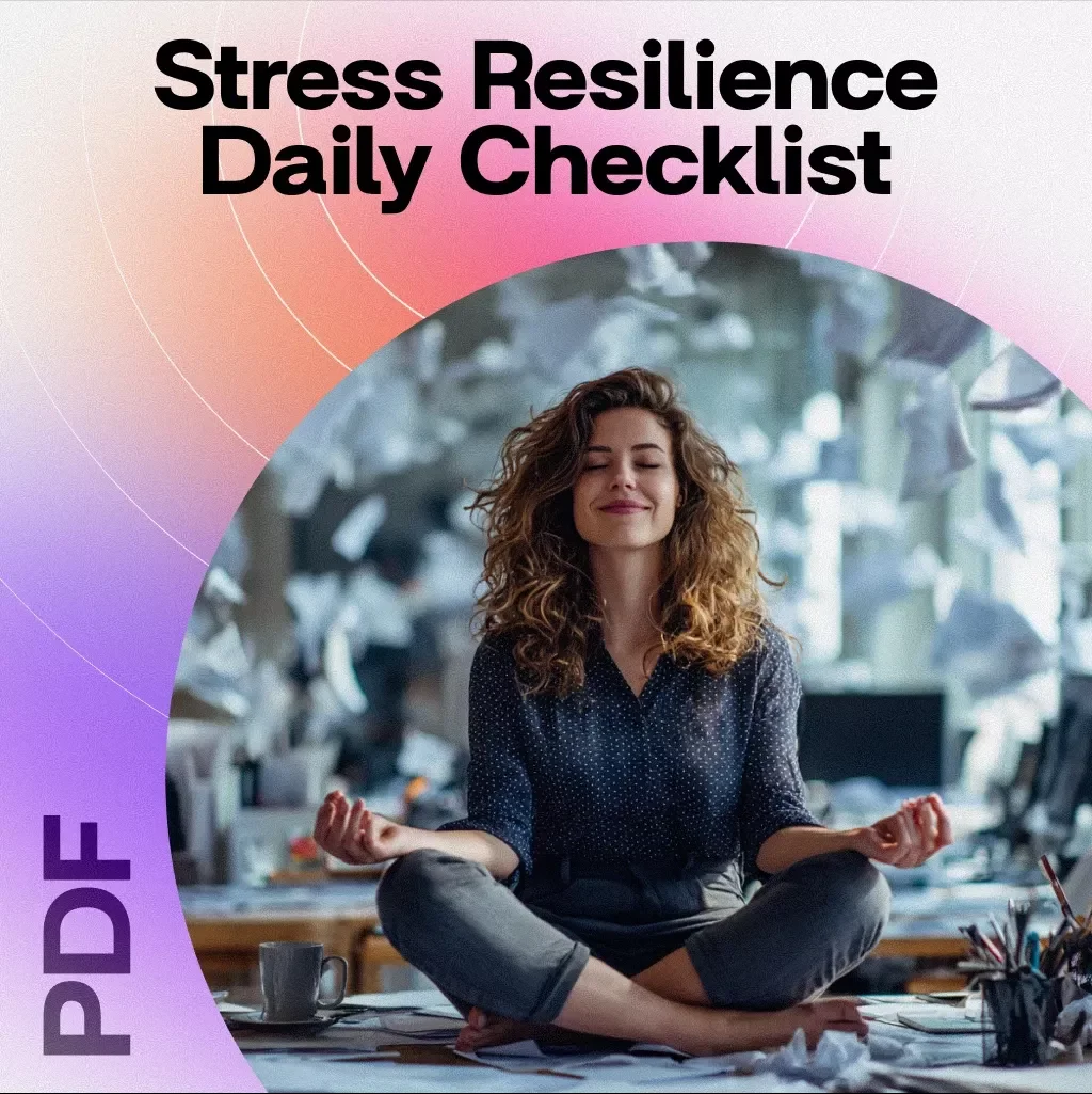 Stress Resilience Daily Checklist | Printable Self Care Routine, Mental Health Digital Download, Mindfulness & Productivity Guide