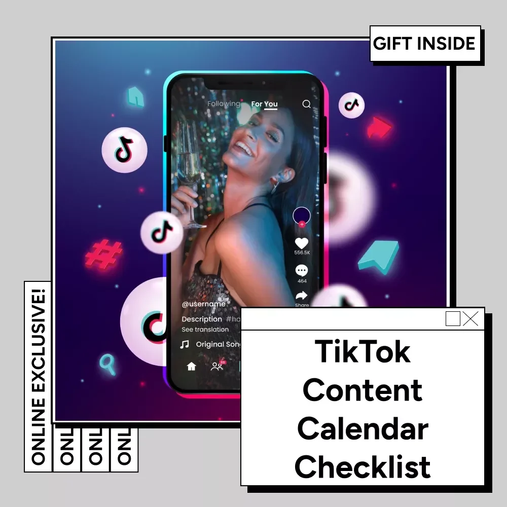 TikTok Content Calendar Checklist | Digital Download for Content Creators, Social Media Strategy Guide, eBook & Marketing Planner