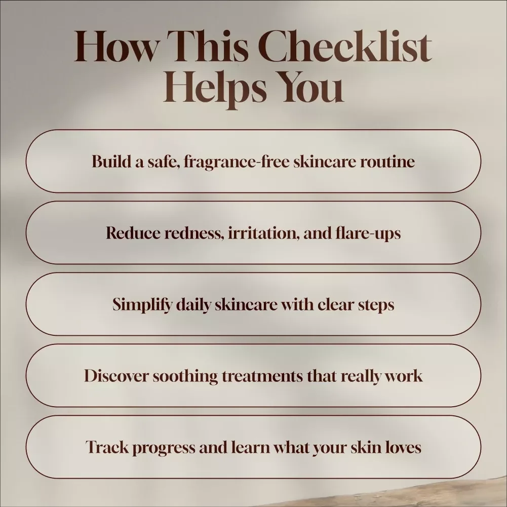 Sensitive Skin Blueprint: Fragrance-Free Routine Builder | Digital Checklist for Gentle Skincare, Hydration, Sun Protection & Soothing Treatments