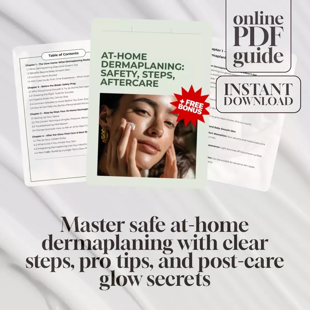 At-Home Dermaplaning: Safety, Steps, Aftercare | Digital Guide for Smooth Skin, Glow, Post-Care & Skincare Routine