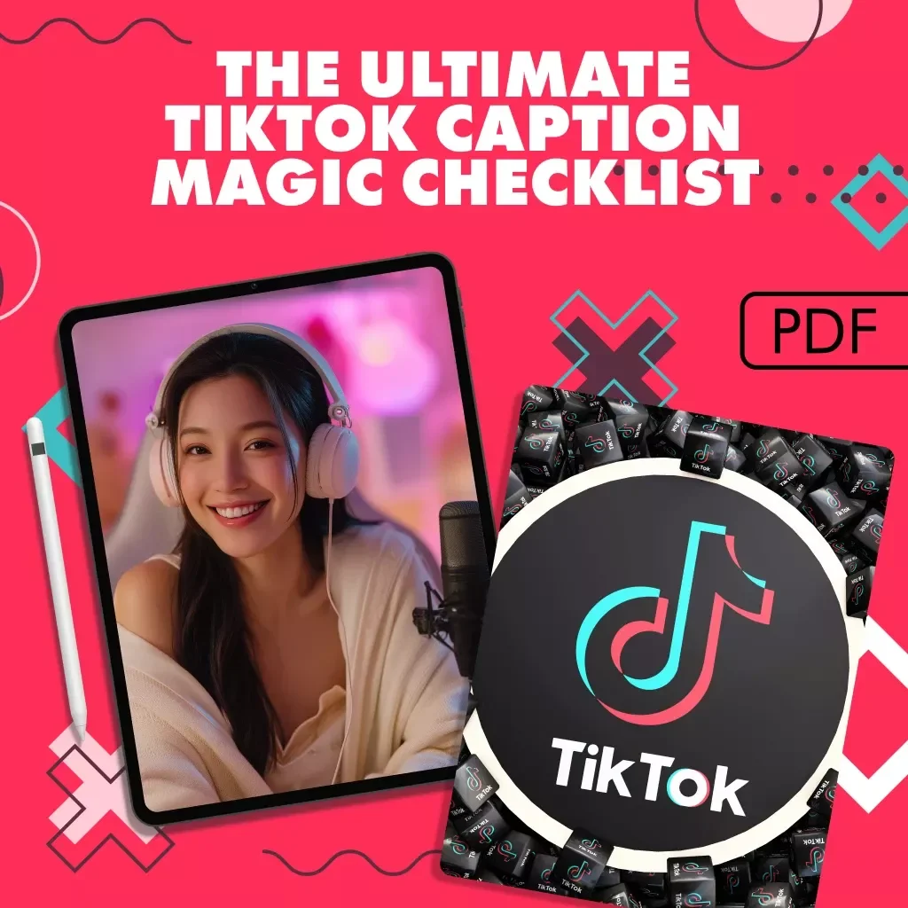 The Ultimate TikTok Caption Magic Checklist | Viral TikTok Caption Ideas | Social Media Content Creator Digital Download Guide & Checklist