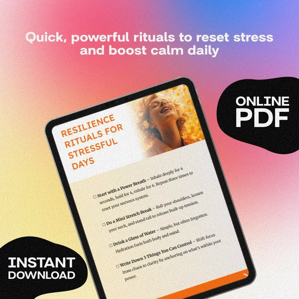 Resilience Rituals for Stressful Days Checklist | Digital Download Self Care Guide, Anxiety Relief, Daily Mindfulness eBook Alternative