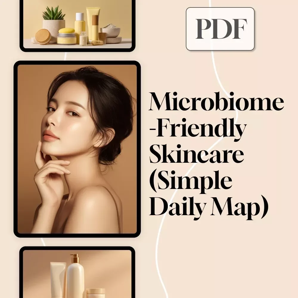 Microbiome-Friendly Skincare (Simple Daily Map) | Digital Guide for Healthy Skin Routine, Skincare Tips, eBook & Checklist for Balanced Skin Microbiome