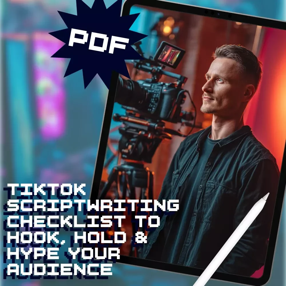 TikTok Scriptwriting Checklist to Hook, Hold & Hype Your Audience | Digital Download for Creators | Scriptwriting Tips for Engaging TikTok Videos | eBook, Guide & Cheatsheet