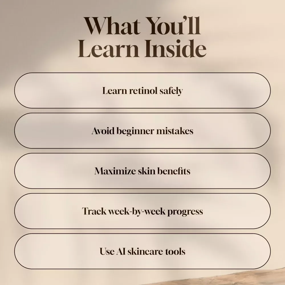 Retinol Starter Plan: Dos, Don’ts, Timeline | Beginner Skincare Guide | Digital Download eBook, Checklist & AI Prompts for Retinol Routine