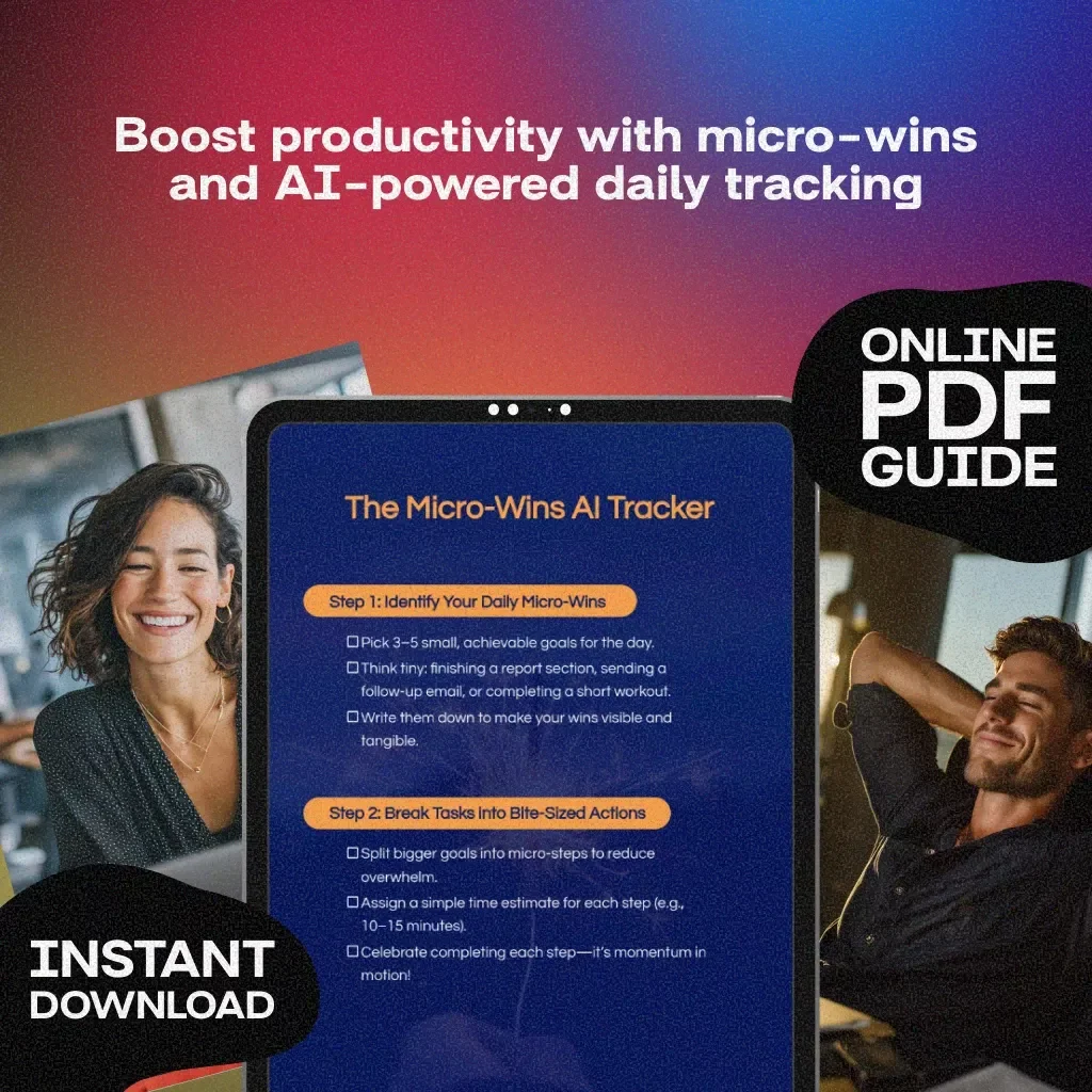 The Micro-Wins AI Tracker | Productivity Checklist | Digital Download Goal Setting & Daily Planner