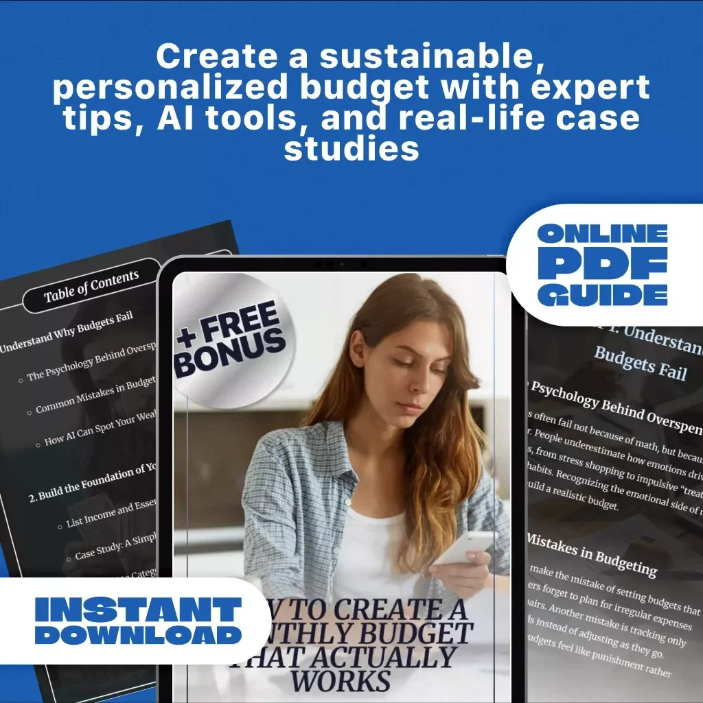 How to Create a Monthly Budget That Actually Works - Budgeting Guide, eBook, Financial Planning Digital Download