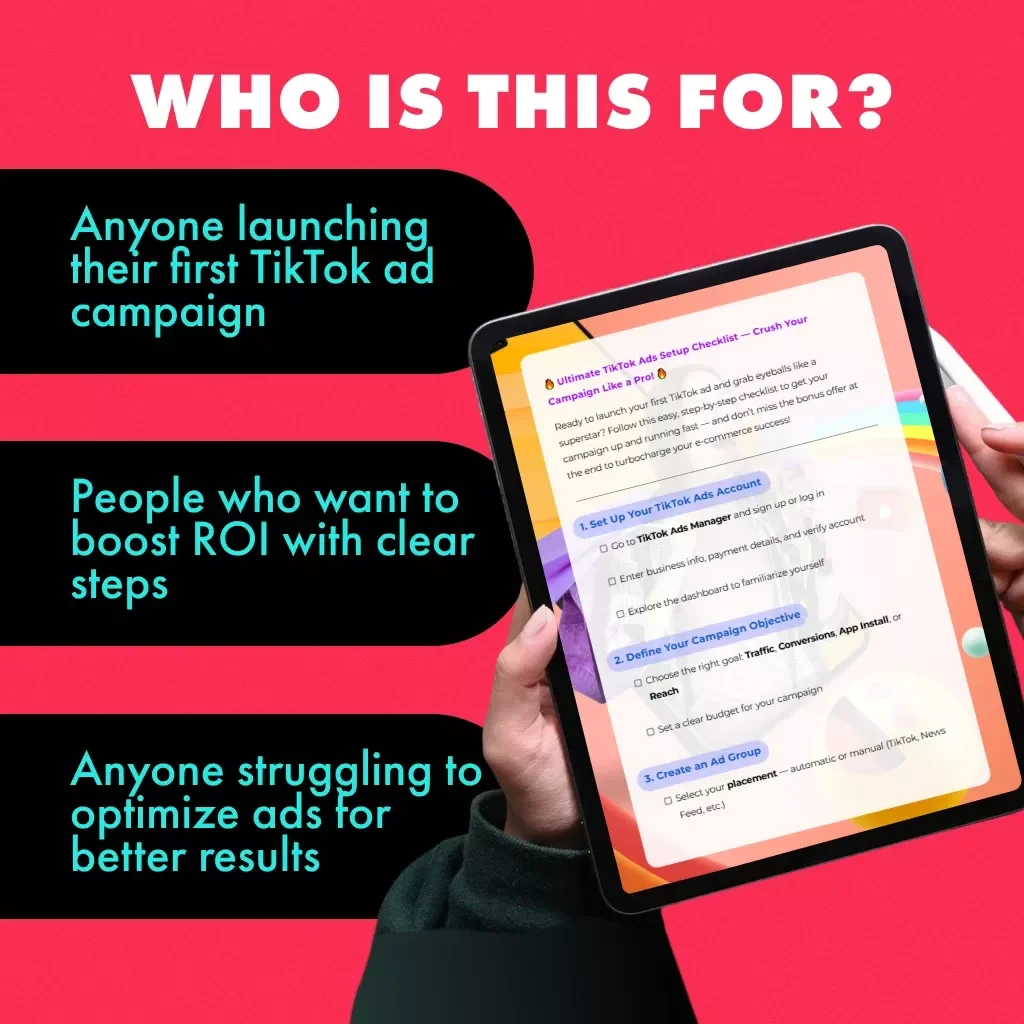Ultimate TikTok Ads Setup Checklist — Crush Your Campaign Like a Pro! | TikTok Ads Setup Tutorial Digital Download, eBook, Guide