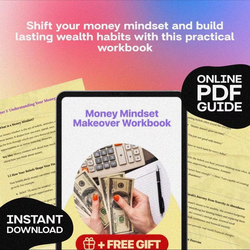 Money Mindset Makeover Workbook | Digital Guide to Rewiring Limiting Beliefs, Building Wealth Habits & Creating Financial Abundance | Self-Improvement PDF Download