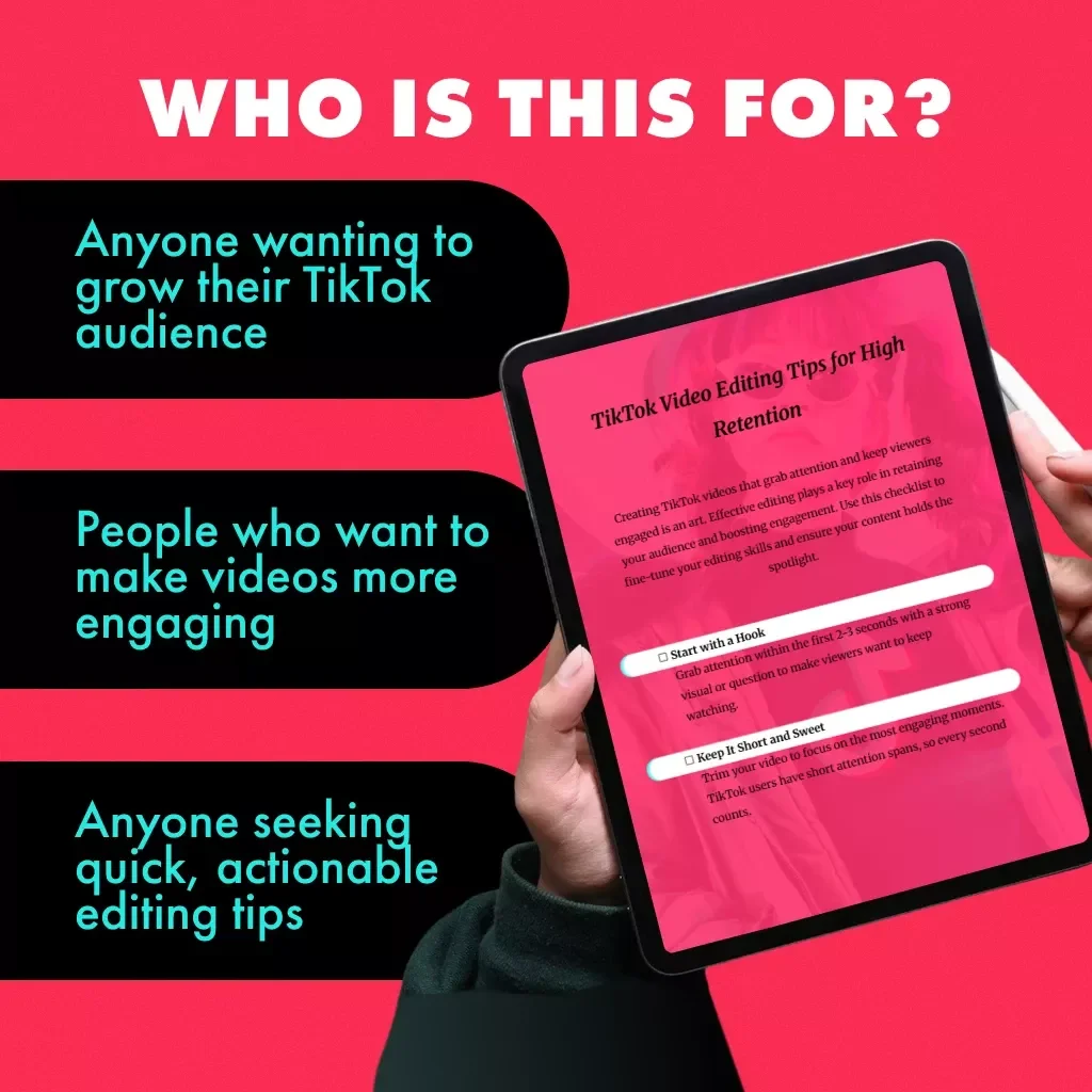 TikTok Video Editing Tips for High Retention | Digital Download Checklist for Creators, Social Media Strategy, Viral Growth Guide