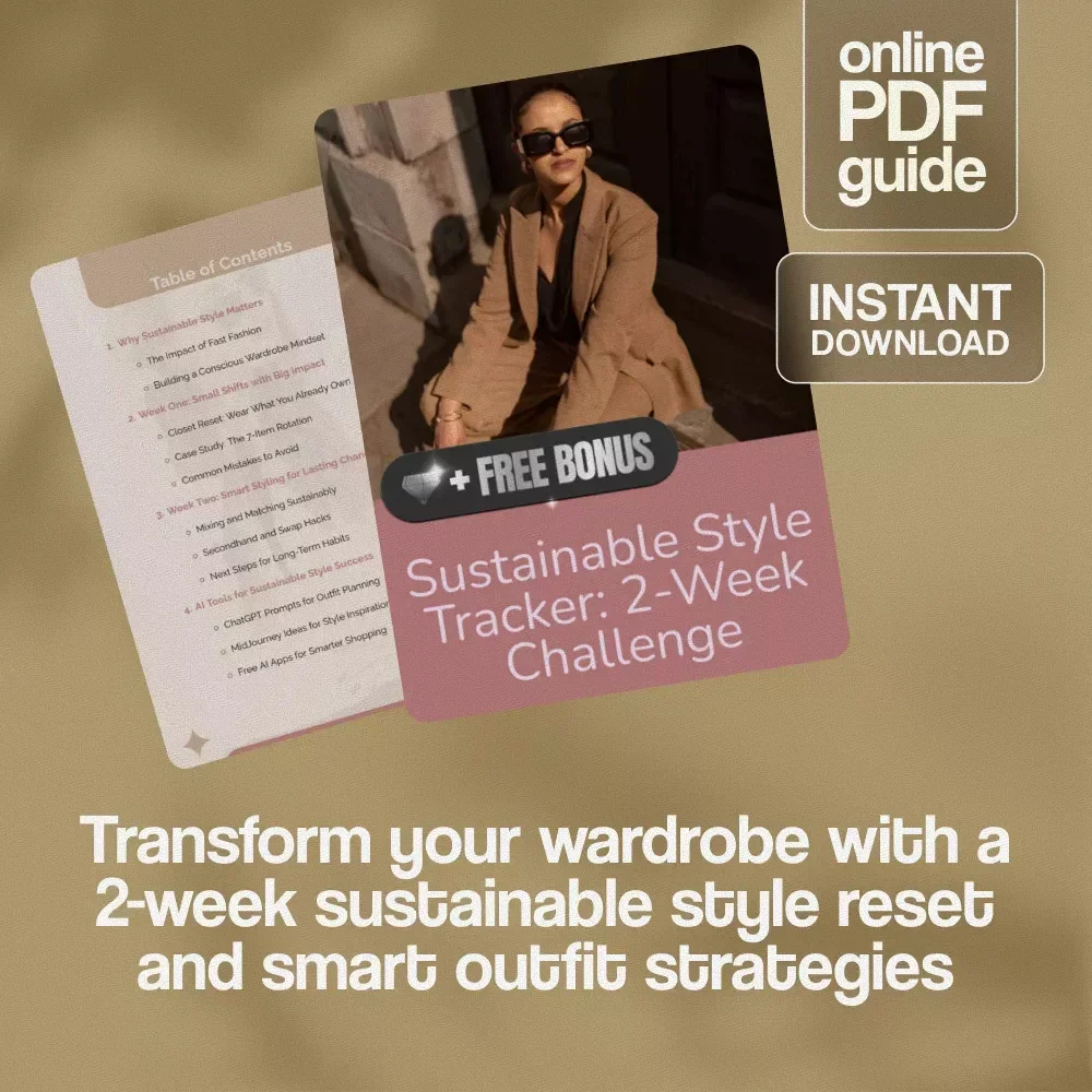 Sustainable Style Tracker: 2-Week Challenge | Eco-Friendly Wardrobe Reset Guide | Minimalist Fashion, Conscious Closet, Digital Download PDF