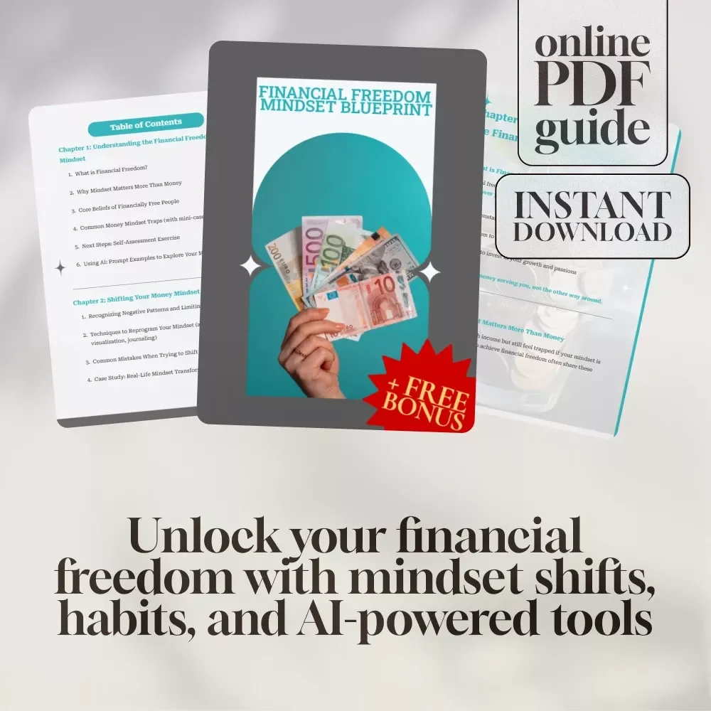 Financial Freedom Mindset Blueprint | Digital Download Guide for Money Mindset, AI Personal Finance & Wealth Habits