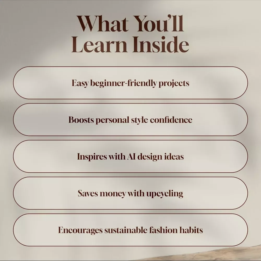 DIY Clothing Customization Workbook | Digital Guide for Beginners | eBook on Personal Style, Wardrobe Transformation, AI Design Prompts, and Sustainable Fashion