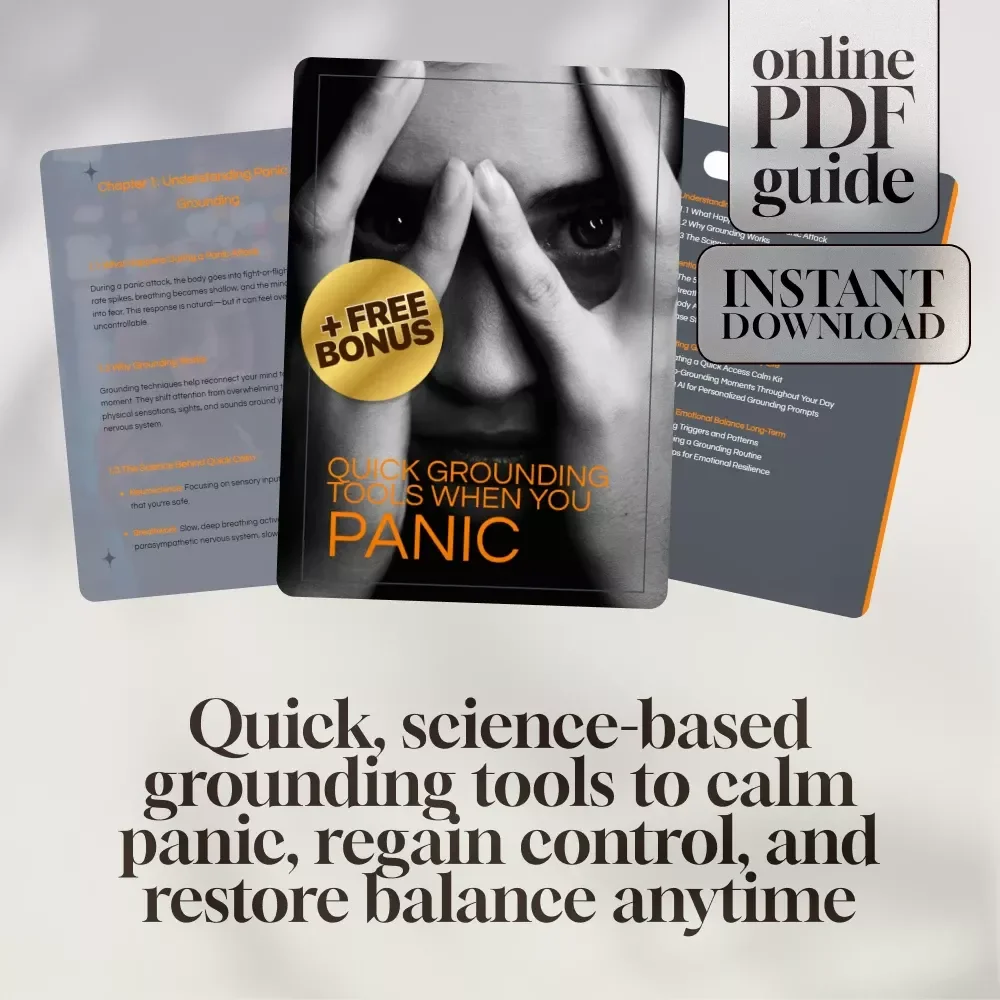 Quick Grounding Tools When You Panic | Instant Calm Digital Guide, eBook & Checklist for Anxiety Relief, Stress Management & Emotional Balance (Digital Download)