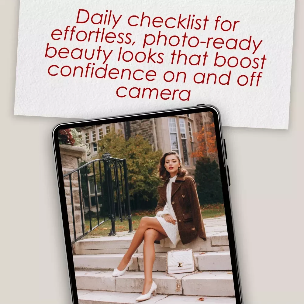 How to Create Photo-Ready Looks Every Day | Makeup & Beauty Routine Digital Checklist | Glow-Up Guide for Confidence & Camera-Ready Style