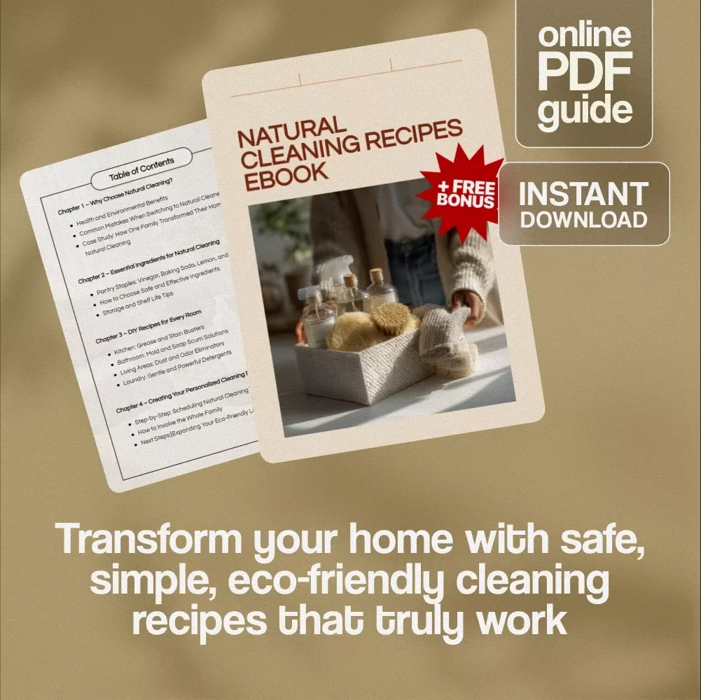 Natural Cleaning Recipes eBook | DIY Green Cleaning Guide | Eco-Friendly Home Cleaning Checklist & Recipes Digital Download