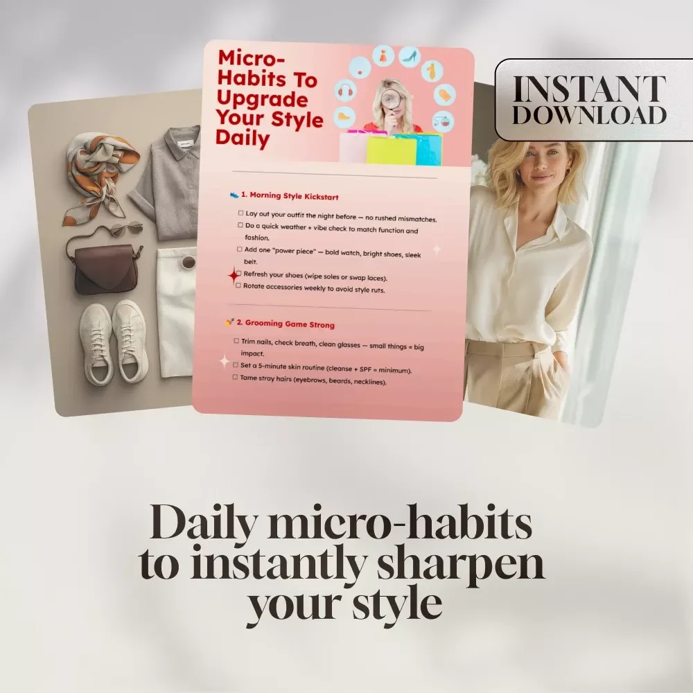 Micro-Habits to Upgrade Your Style Daily | Women's Style Checklist | Digital Download Grooming & Fashion Guide