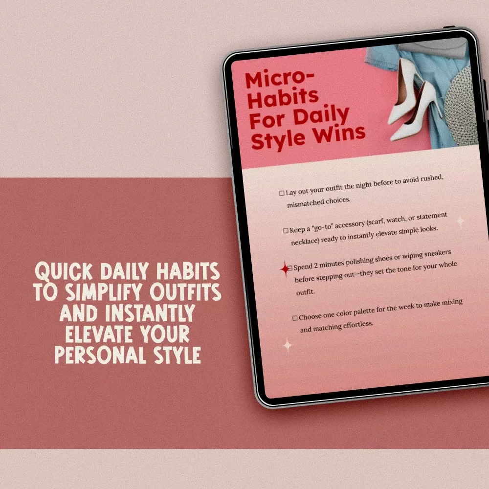 Micro-Habits for Daily Style Wins | Printable Style Checklist | Digital Download Fashion Guide for Effortless Outfits