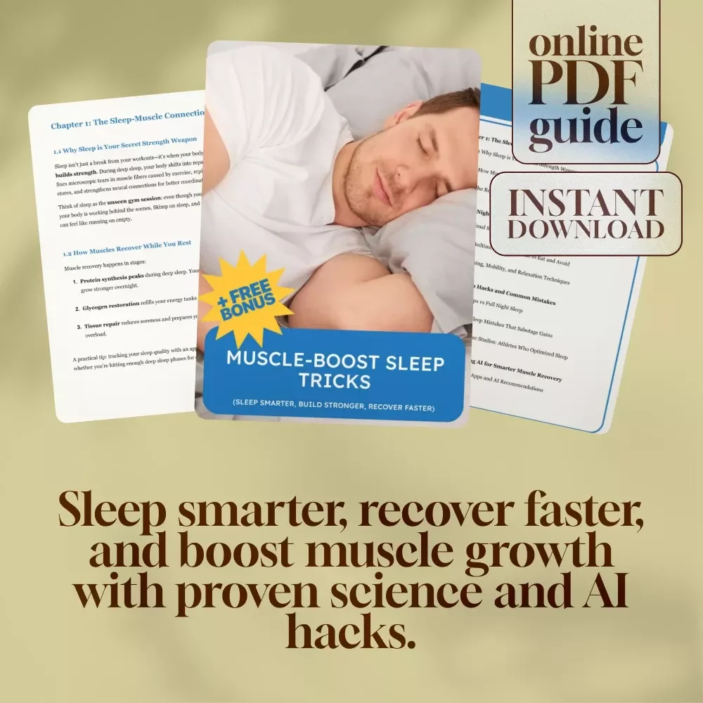 Muscle-Boost Sleep Tricks | Digital Guide for Athletes, Fitness Enthusiasts & Bodybuilders | Sleep Hacks, Night Routines, AI Tools for Muscle Growth