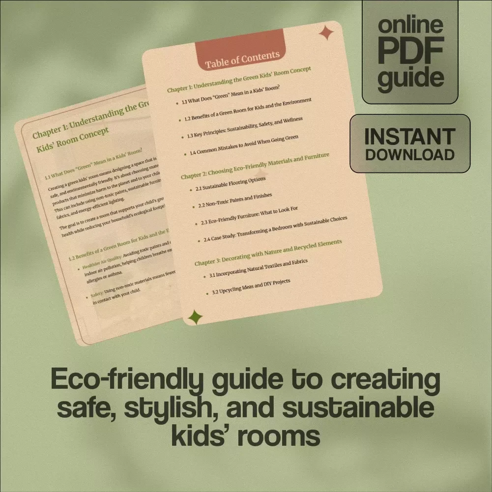 Guide to Creating a Green Kids’ Room | Eco-Friendly Bedroom Ideas | Sustainable, Non-Toxic & Natural Decor Digital Download