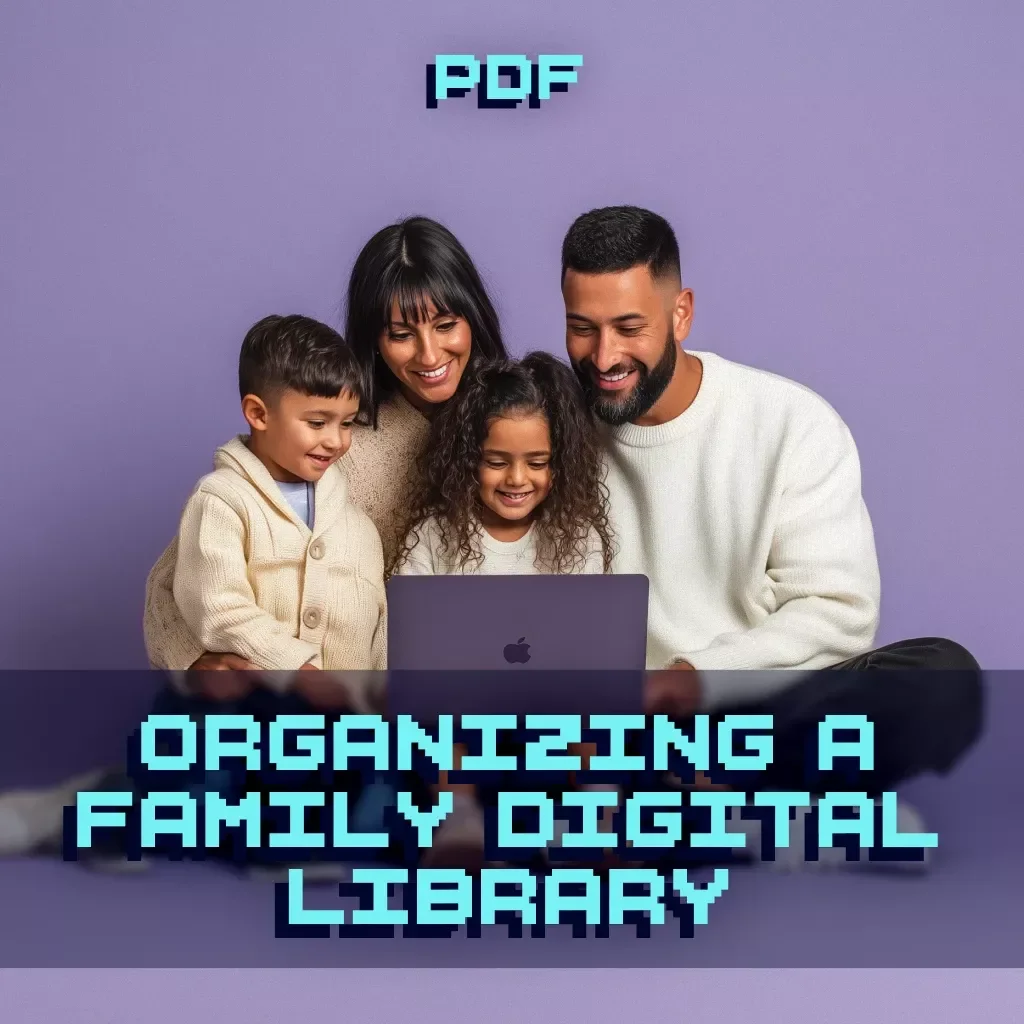 Organizing a Family Digital Library | Guide for Decluttering, Managing Files, Photos & Media | Digital Download eBook & Checklist for Families