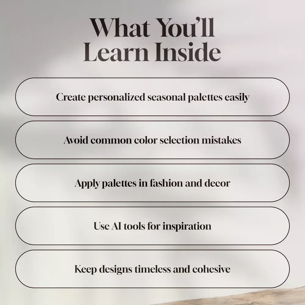 Color Palette Planning Guide for Every Season | Digital Download for Fashion, Interior Design & Creative Projects