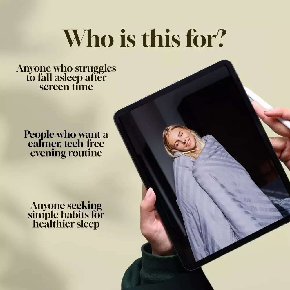 Evening Screen Routine: Blue Light & Sleep Checklist | Digital Download Sleep Hygiene Guide | Nighttime Screen Time Tips for Better Rest
