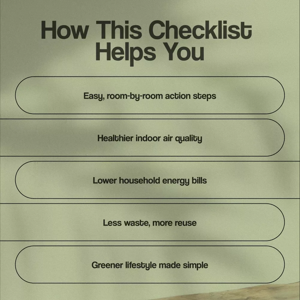 Room-by-Room Eco-Friendly Makeover Checklist | Sustainable Living Guide | Green Home Digital Download | Eco Decor eBook | Zero Waste Checklist